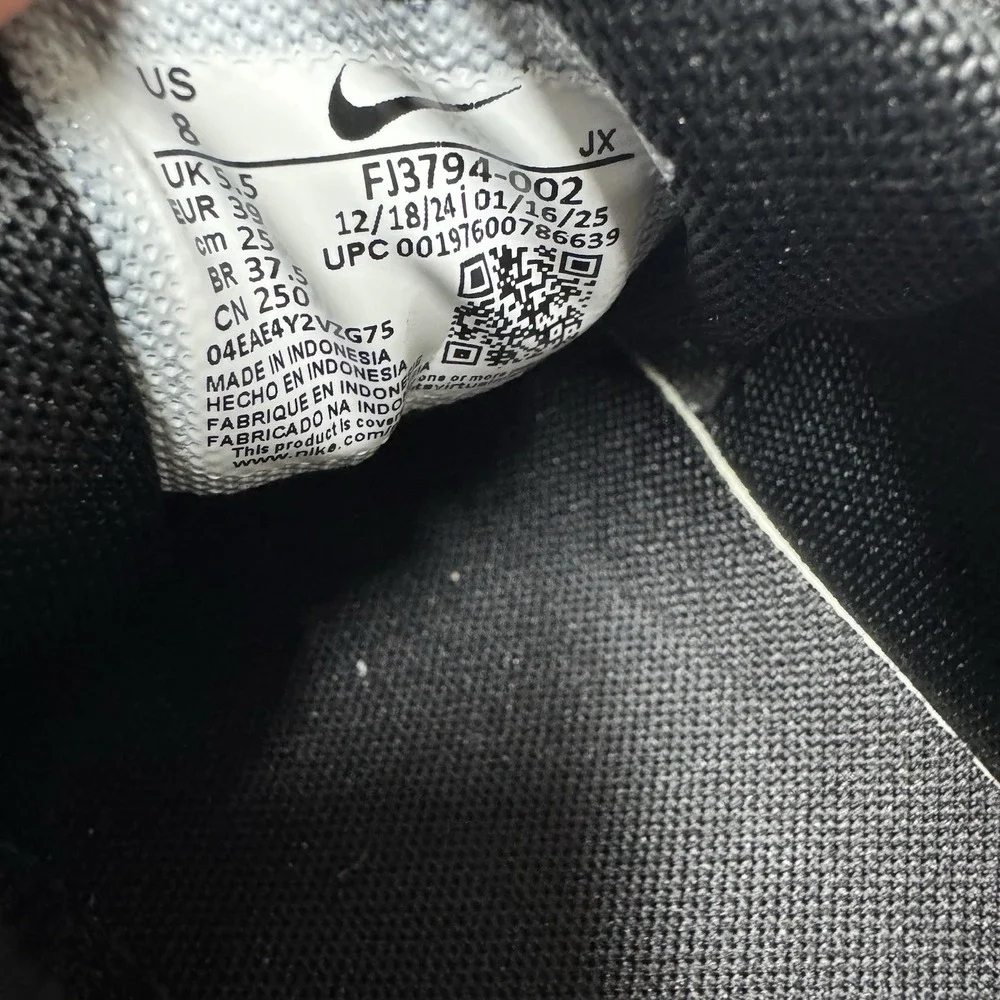Brand New Nike AL8 FJ3794-002 Triple Black Shoes Sneakers Women's Size 8